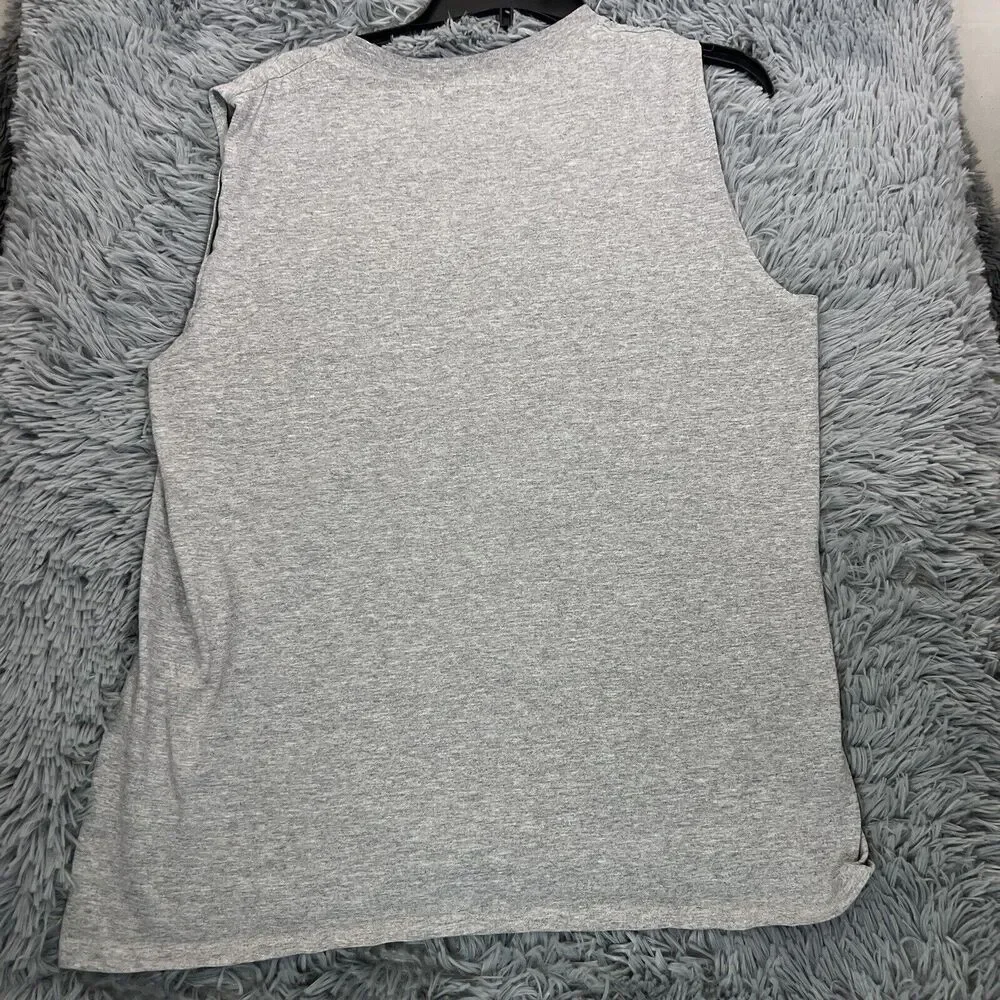 Nike Adult Shirt Medium Gray Black Vintage Basketball Tank Top Swoosh Tee Mens
